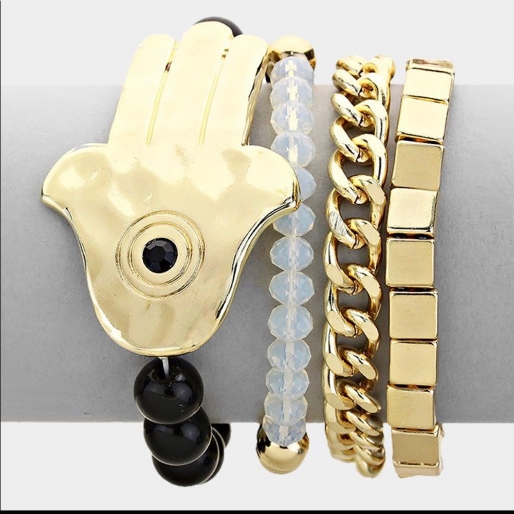 Evil Eye Stacked Stretch Bracelet